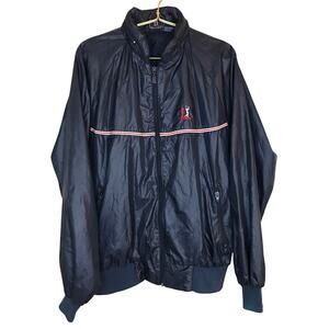 PGA Tour Vintage Navy Blue Windbreaker Jacket L Full Zip Golf Activewear